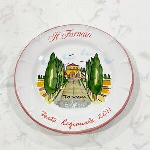 Cerasella Il Fornaio Festa 2011 Display Plate 10" Hand Painted Wall Hang Italy